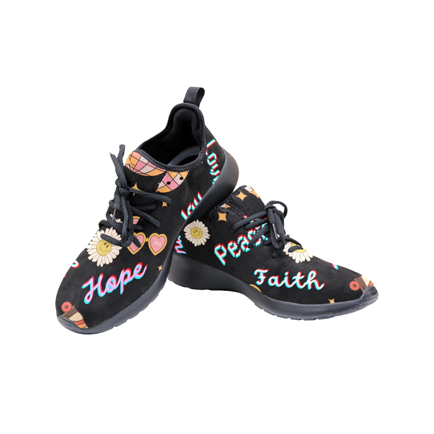 Black Pattern Women's Illusions Women's Slip-On Sneakers