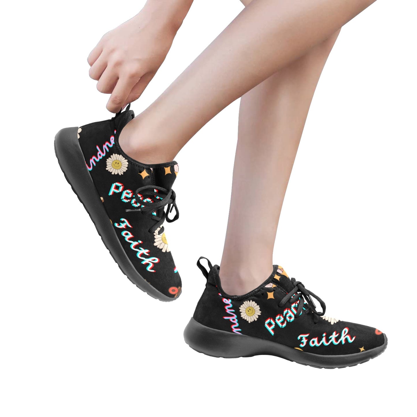 Black Pattern Women's Illusions Women's Slip-On Sneakers