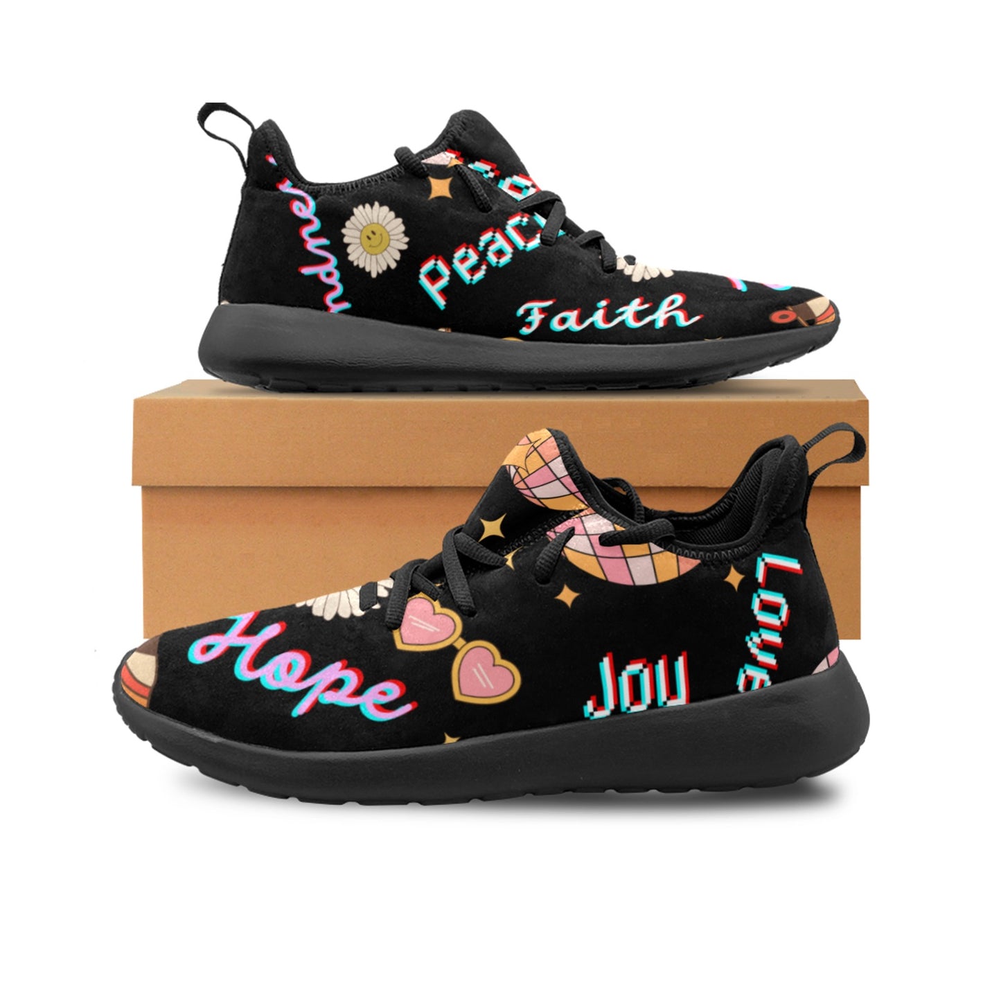 Black Pattern Illusions Men's slip-on