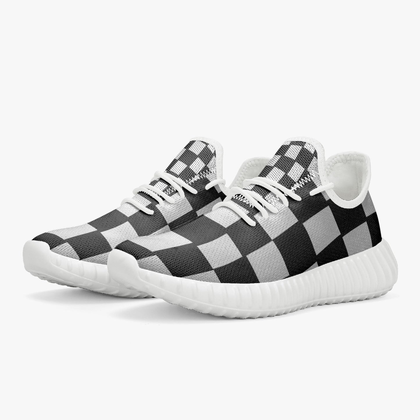Illusions Mesh Knit Sneakers - White/Black