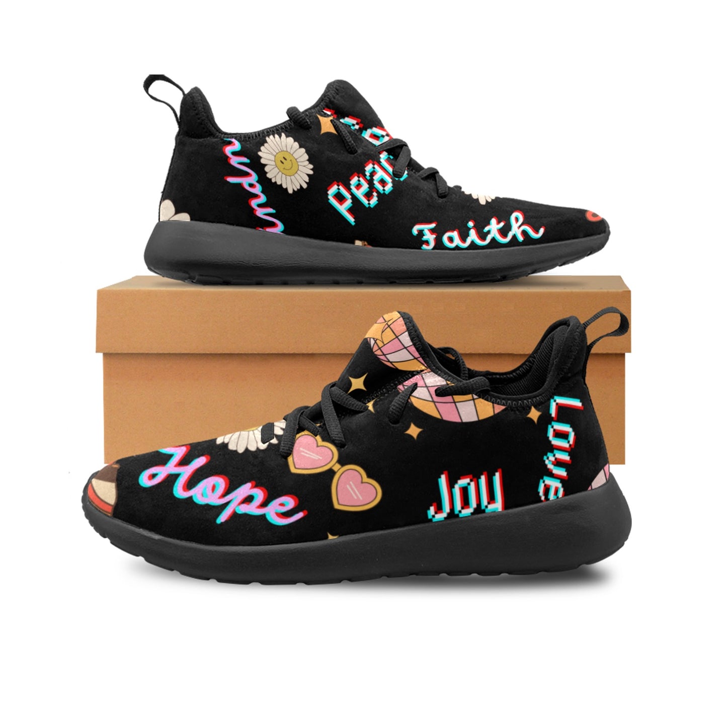 Black Pattern Women's Illusions Women's Slip-On Sneakers