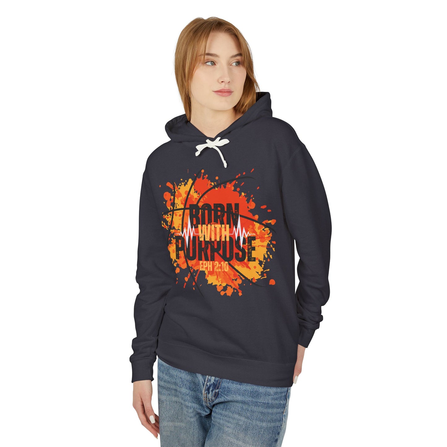 Born With Purpose Unisex Lightweight Hooded Sweatshirt