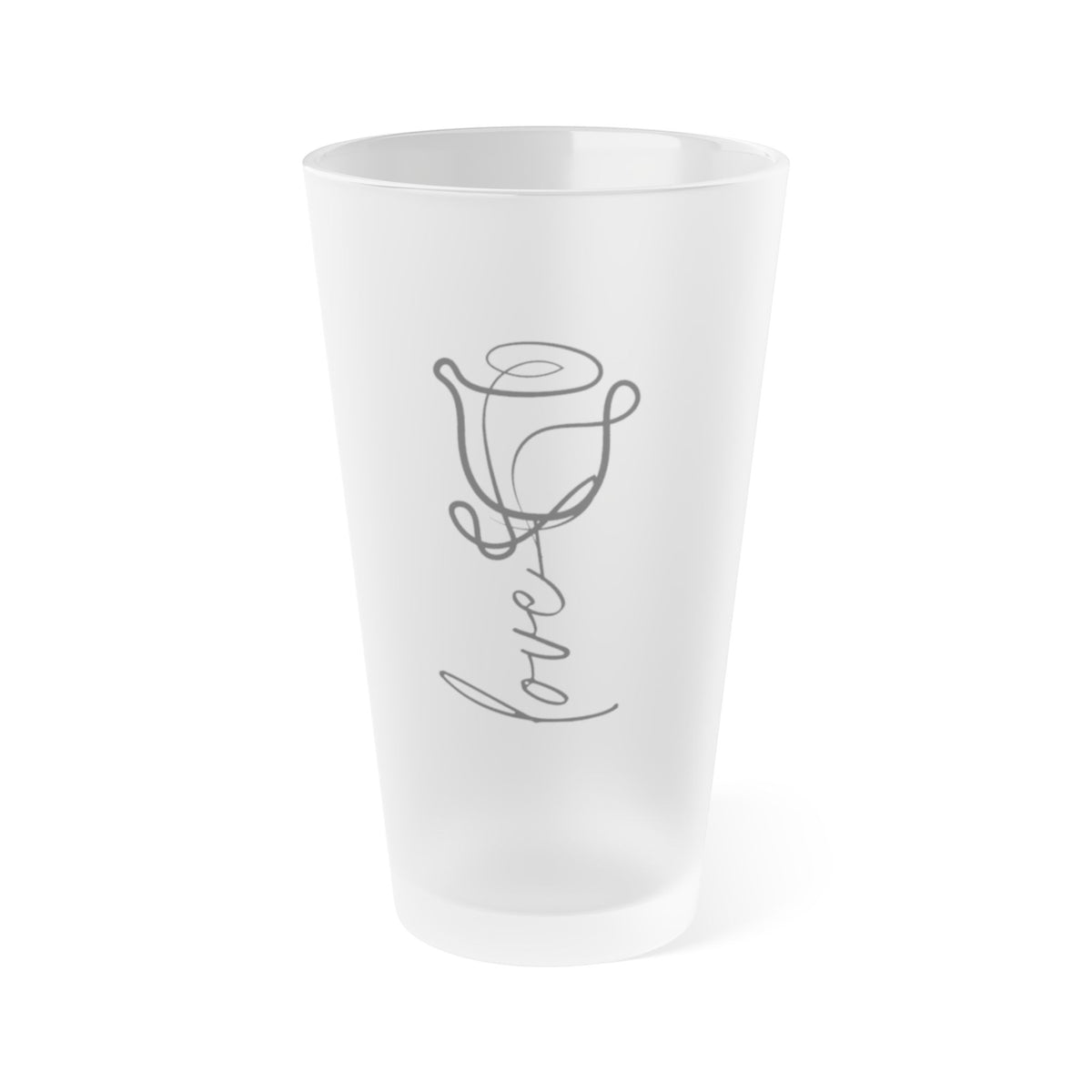 Love Frosted Pint Glass, 16oz