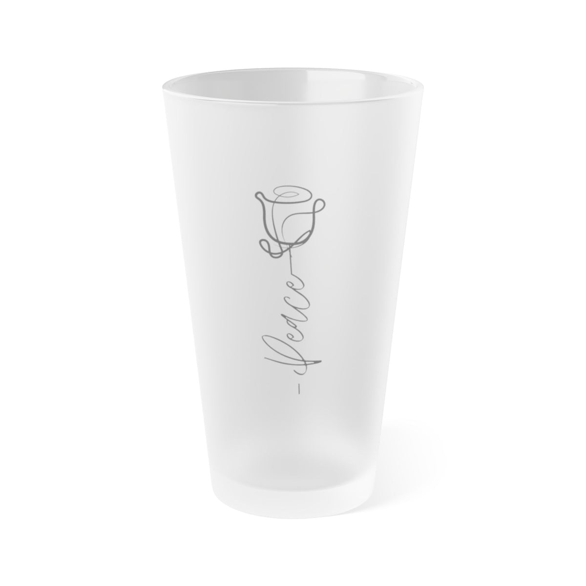 Peace Frosted Pint Glass, 16oz
