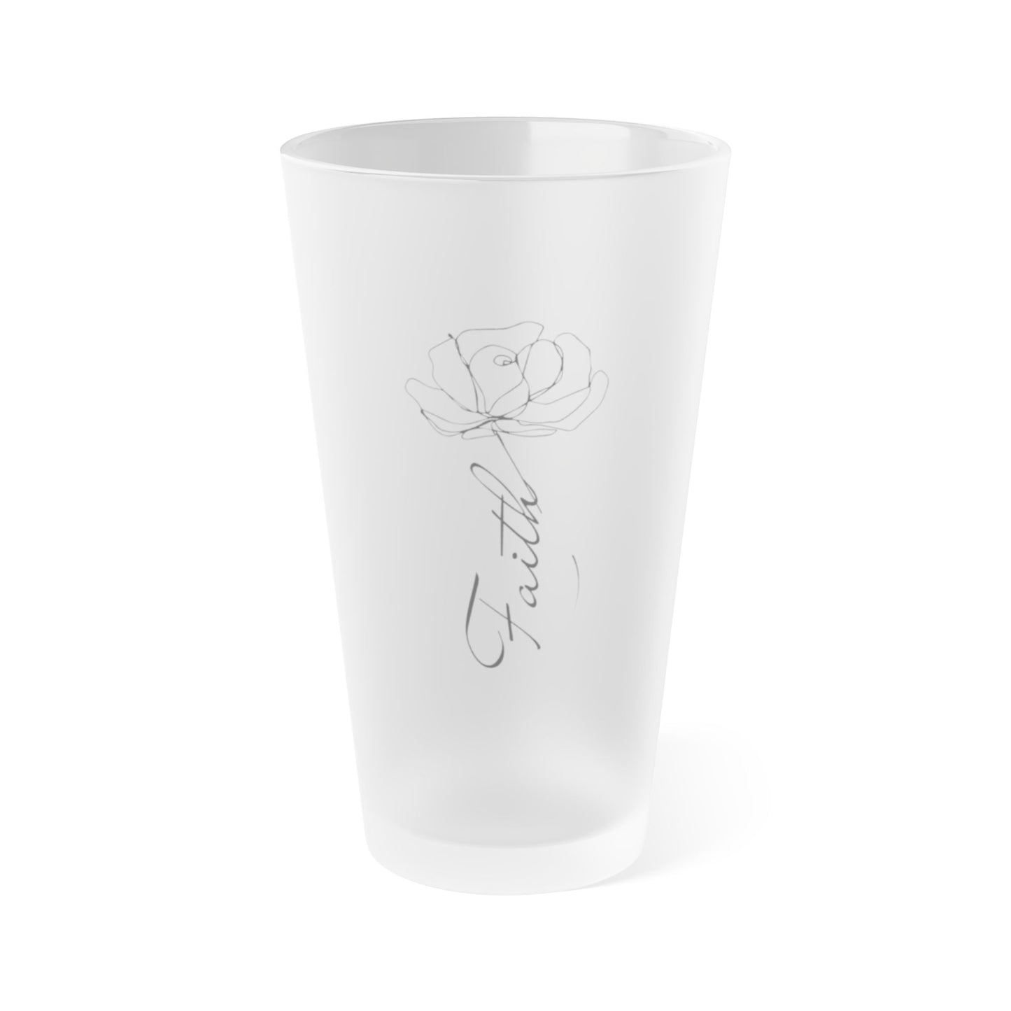 Faith Frosted Pint Glass, 16oz