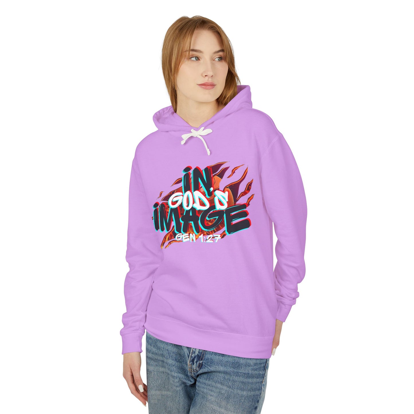 In His Image Unisex Lightweight Hooded Sweatshirt