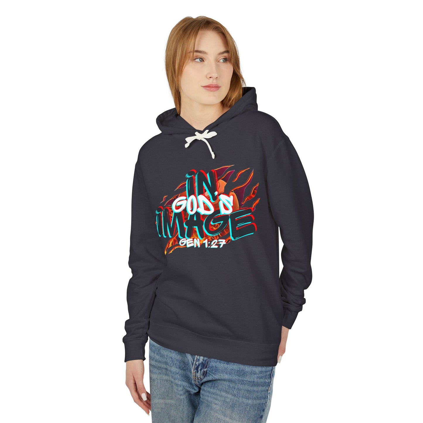 In His Image Unisex Lightweight Hooded Sweatshirt