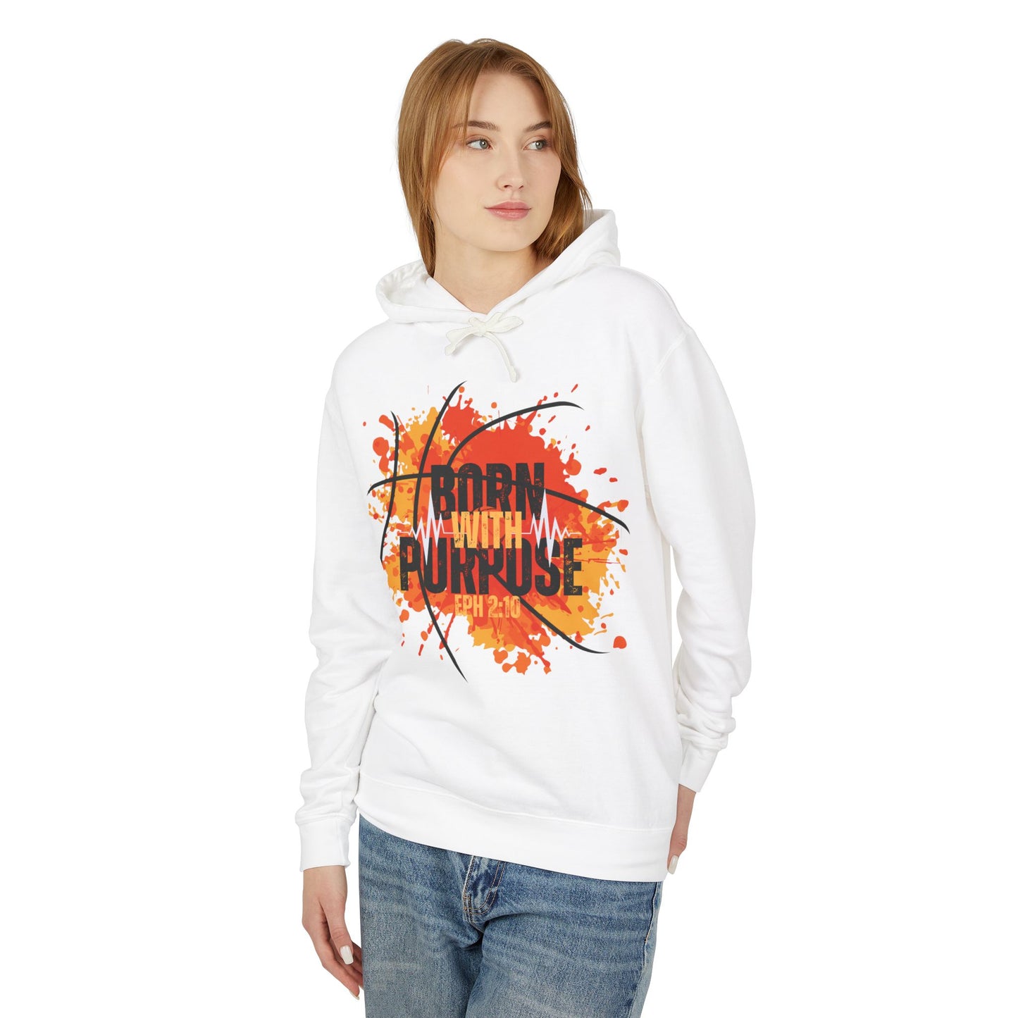 Born With Purpose Unisex Lightweight Hooded Sweatshirt