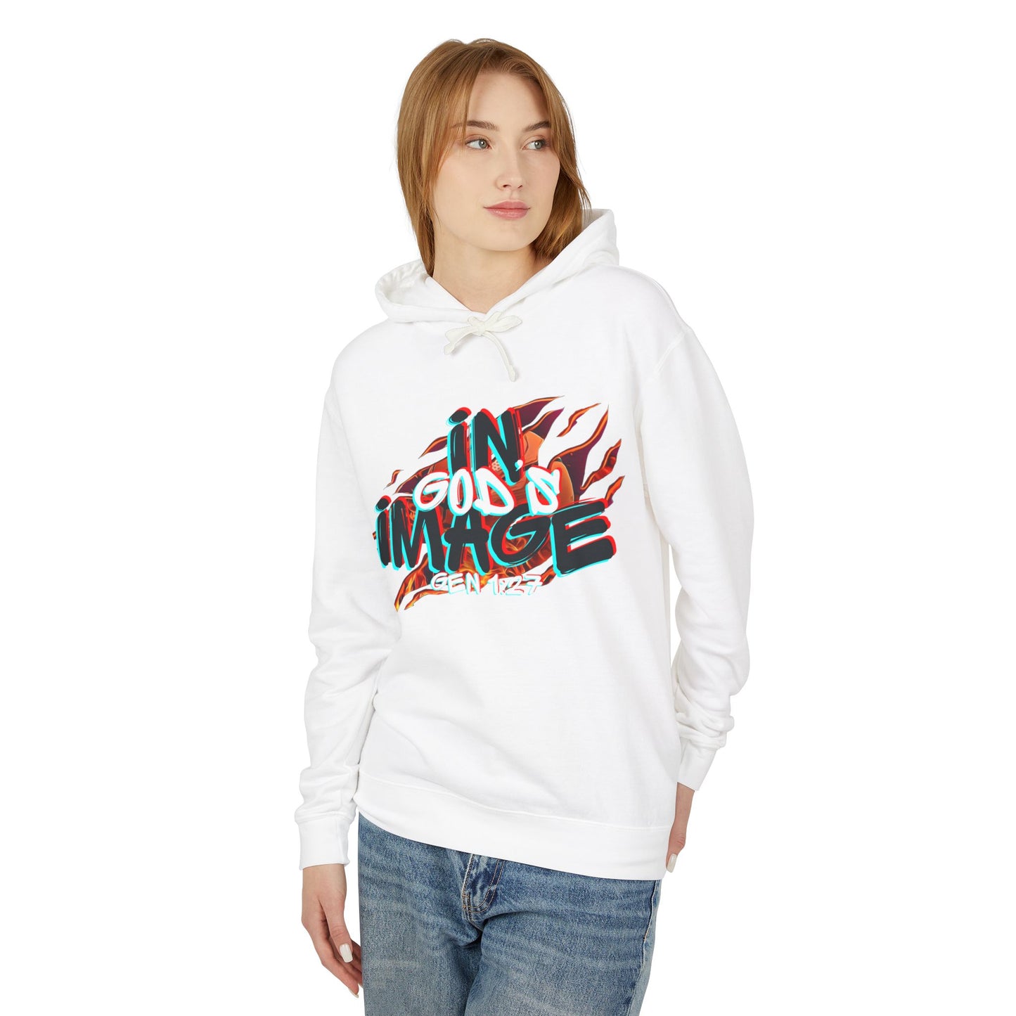 In His Image Unisex Lightweight Hooded Sweatshirt