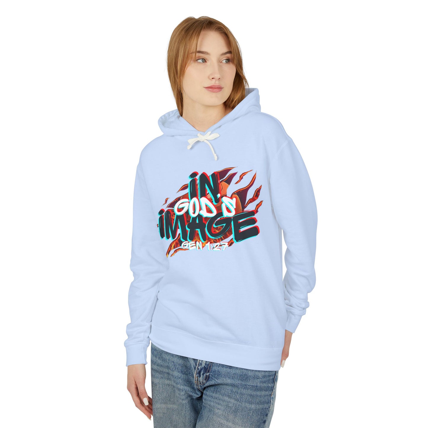 In His Image Unisex Lightweight Hooded Sweatshirt